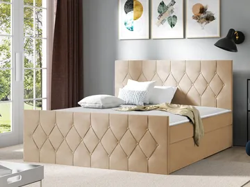 Jitendra Sängpaket Kontinentalsäng 160x200 cm med Förvaring - Beige - Möbler - Sovrum - Sängar - Komplett Sängpaket