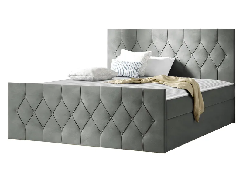 Jitendra Sängpaket Kontinentalsäng 180x200 cm med Förvaring - Grå - Möbler - Sovrum - Sängar - Komplett Sängpaket