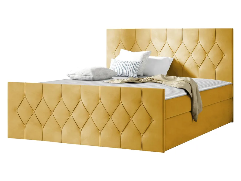 Jitendra Sängpaket Kontinentalsäng 180x200 cm med Förvaring, Gul
