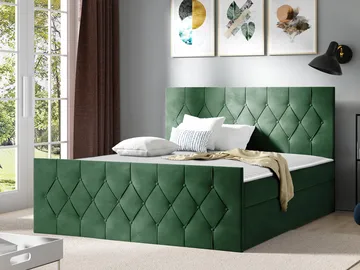Jitendra Sängpaket Kontinentalsäng 200x200 cm med Förvaring - Grön - Möbler - Sovrum - Sängar - Komplett Sängpaket