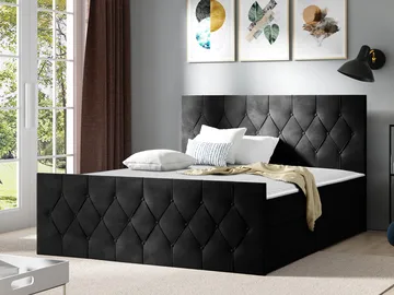Jitendra Sängpaket Kontinentalsäng 200x200 cm med Förvaring - Svart - Möbler - Sovrum - Sängar - Komplett Sängpaket