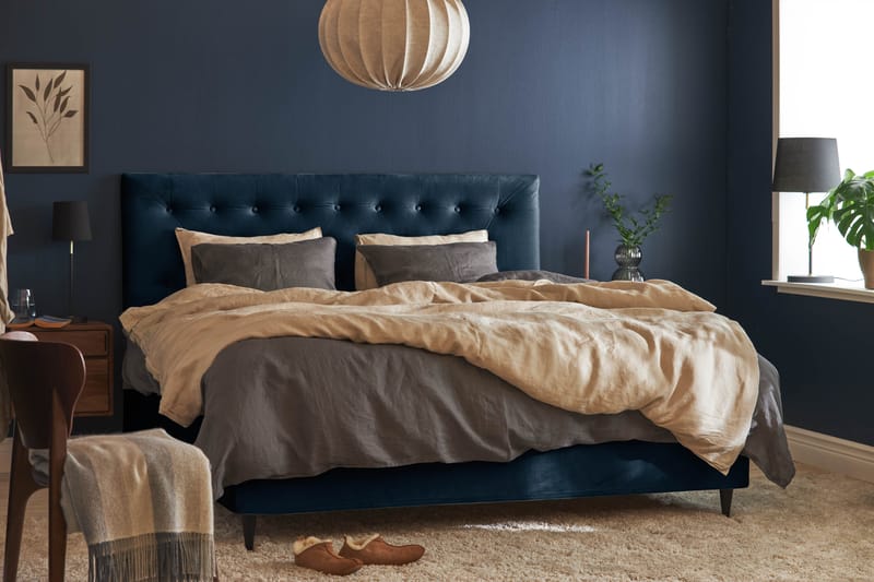 JOLLY PLUSS Sängpaket Kontinentalsäng 180x200 cm Mörkblå - Mörkblå - Möbler - Sovrum - Sängar - Komplett Sängpaket