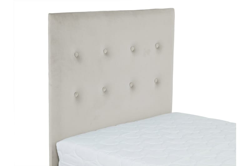 KERANZA Kontinentalsäng 120x200 cm+Panel 60 cm Grå - Komplett Sängpaket