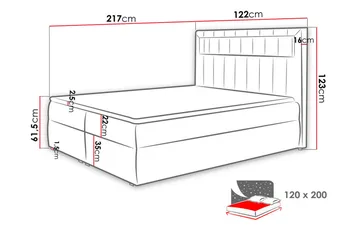 Kontinentalsäng 120x200 Svart - Svart - Möbler - Sovrum - Sängar - Komplett Sängpaket