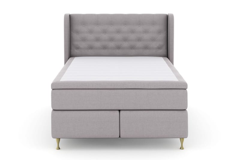 LEXI No 4 Sängpaket 140 Medium - Ljusgrå/Guld - Möbler - Sovrum - Sängar - Kontinentalsängar