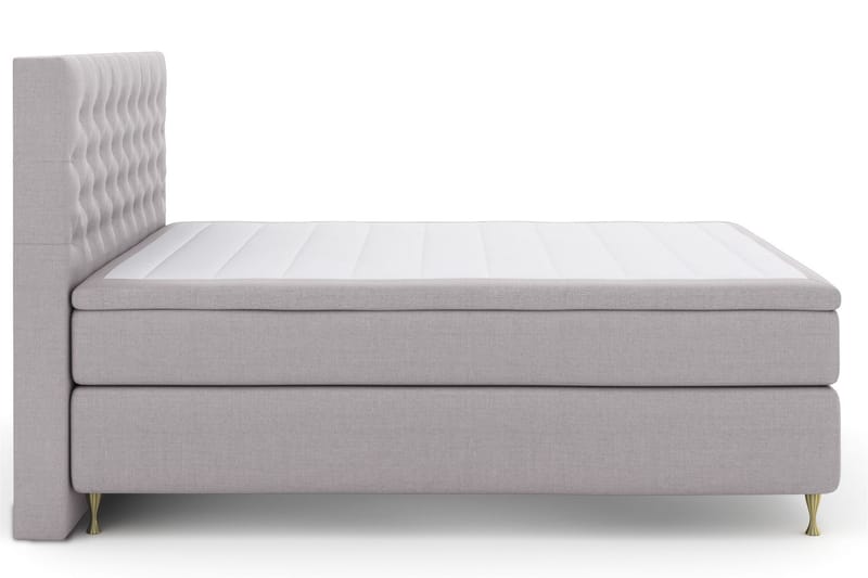 LEXI No 4 Sängpaket 160 Fast/Medium - Ljusgrå/Guld - Möbler - Sovrum - Sängar - Komplett Sängpaket