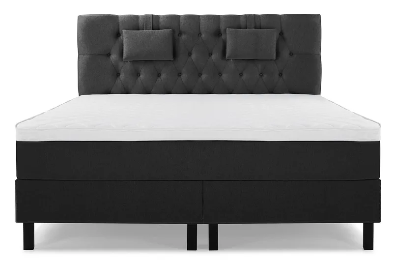 Lucky 160 Kontinentalsängspaket Svart/Grå