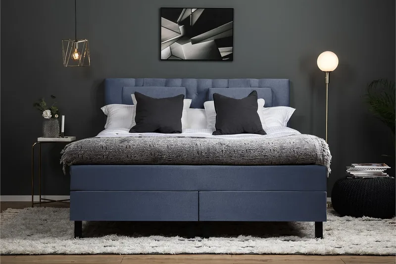 Lucky 180 Kontinentalsängspaket Mörkblå - Möbler - Sovrum - Sängar - Kontinentalsängar