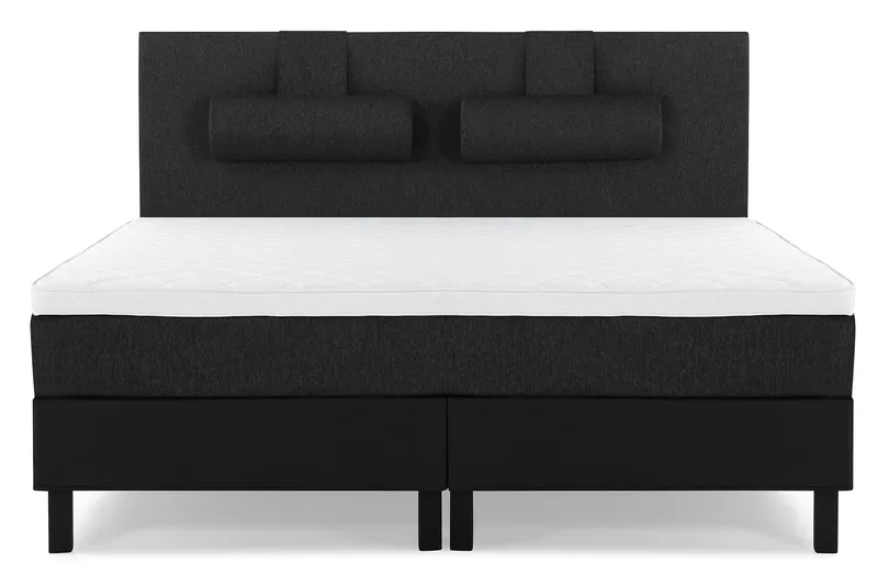 Lucky 180 Kontinentalsängspaket Svart/Grå/PU - Möbler - Sovrum - Sängar - Kontinentalsängar