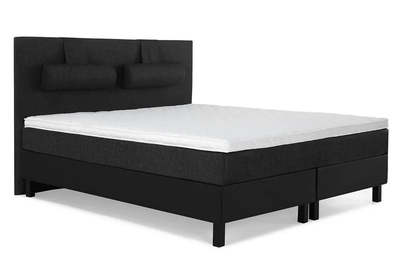 Lucky 180 Kontinentalsängspaket Svart/Grå/PU - Möbler - Sovrum - Sängar - Kontinentalsängar