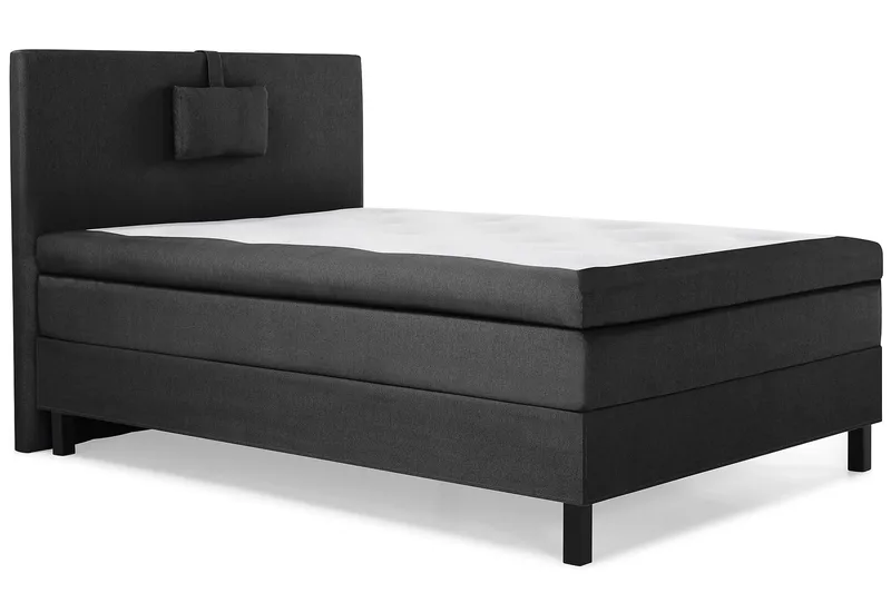 Lucky Komplett Sängpaket 120x200 Latex Slät Sänggavel  Na - Nackkudde Liten Svart/Grå - Möbler - Sovrum - Sängar - Kontinentalsängar