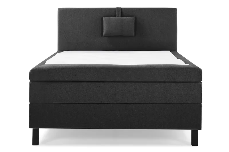 Lucky Komplett Sängpaket 120x200 Latex Slät Sänggavel  Na, Nackkudde Liten Svart/Grå