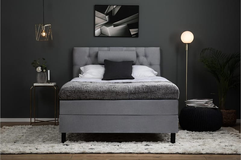 Lucky Komplett Sängpaket 120x200 Skum Diamant - Nackkudde Liten Mellangrå - Möbler - Sovrum - Sängar - Kontinentalsängar