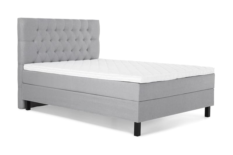 Lucky Komplett Sängpaket 120x200 Skum Diamant Sänggavel - Grå - Möbler - Sovrum - Sängar - Kontinentalsängar