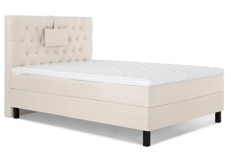 Lucky Komplett Sängpaket 120x200 Skum Diamant Sänggavel - Nackkudde Liten Beige - Möbler - Sovrum - Sängar - Kontinentalsängar
