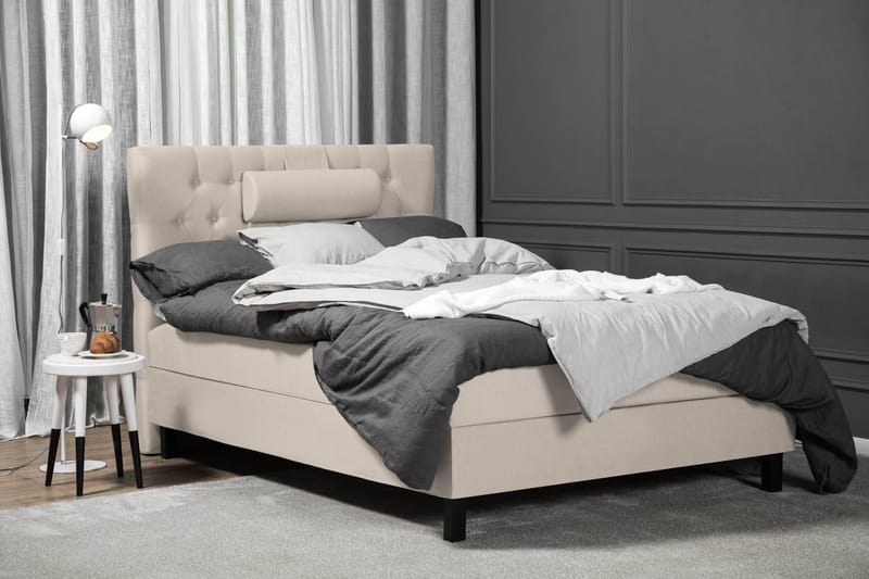 Lucky Komplett Sängpaket 120x200 Skum Diamant Sänggavel - Nackkudde Stor Beige - Möbler - Sovrum - Sängar - Kontinentalsängar