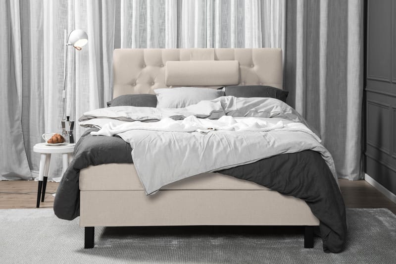 Lucky Komplett Sängpaket 120x200 Skum Diamant Sänggavel - Nackkudde Stor Beige - Möbler - Sovrum - Sängar - Kontinentalsängar