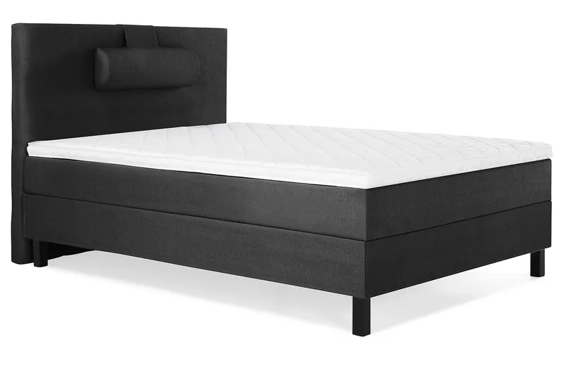Lucky Komplett Sängpaket 120x200 Skum Slät Sänggavel  Nac - Nackkudde Stor Svart/Grå - Möbler - Sovrum - Sängar - Kontinentalsängar