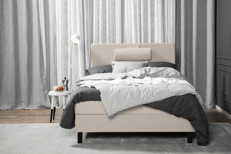 Lucky Komplett Sängpaket 120x200 Skum Slät Sänggavel - Nackkudde Stor Beige - Möbler - Sovrum - Sängar - Kontinentalsängar