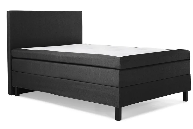 Lucky Komplett Sängpaket 120x200 Polyeter Slät - Svart/Grå - Möbler - Sovrum - Sängar - Kontinentalsängar