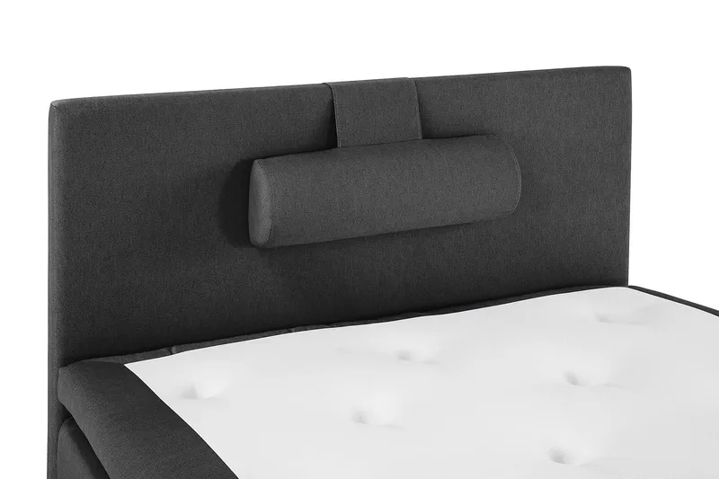 Lucky Komplett Sängpaket 120x200 Polyeter Slät Sänggavel - Nackkudde Stor Svart/Grå - Möbler - Sovrum - Sängar - Kontinentalsängar