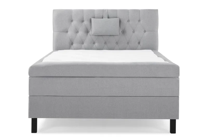 Lucky Komplett Sängpaket 120x200 Polyeter Diamant Sänggavel - Nackkudde Liten Mellangrå - Möbler - Sovrum - Sängar - Kontinentalsängar