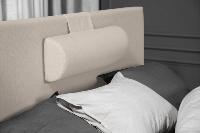 Lucky Komplett Sängpaket 120x200 Polyeter Slät Sänggavel - Nackkudde Stor Beige - Möbler - Sovrum - Sängar - Kontinentalsängar
