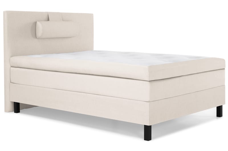 Lucky Komplett Sängpaket 120x200 Polyeter Slät Sänggavel - Nackkudde Stor Beige - Möbler - Sovrum - Sängar - Kontinentalsängar