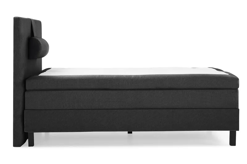 Lucky Komplett Sängpaket 120x200 Polyeter Slät Sänggavel - Nackkudde Stor Svart/Grå - Möbler - Sovrum - Sängar - Kontinentalsängar