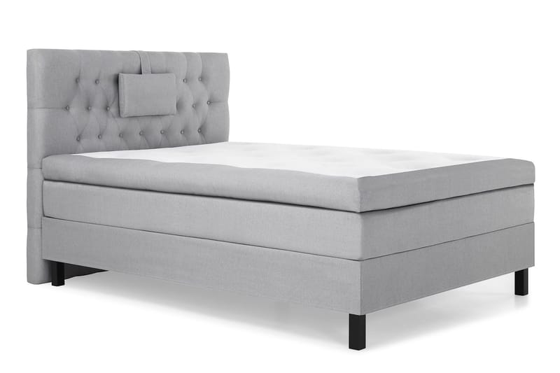 Lucky Komplett Sängpaket 120x200 Polyeter Diamant Sänggavel - Nackkudde Liten Mellangrå - Möbler - Sovrum - Sängar - Kontinentalsängar