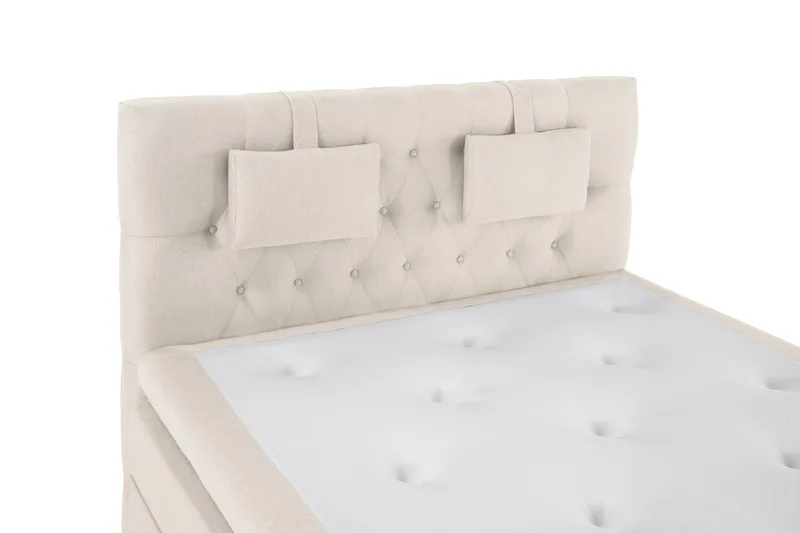Lucky Komplett Sängpaket 140x200 Latex Diamant Sänggavel - Nackkudde Liten Beige - Möbler - Sovrum - Sängar - Kontinentalsängar