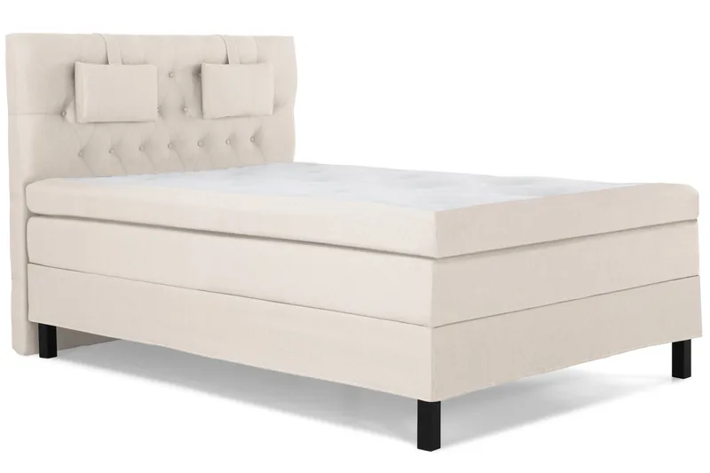 Lucky Komplett Sängpaket 140x200 Latex Diamant Sänggavel - Nackkudde Liten Beige - Möbler - Sovrum - Sängar - Kontinentalsängar