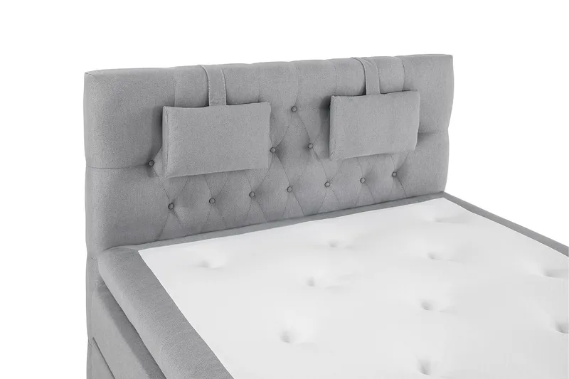 Lucky Komplett Sängpaket 140x200 Latex Diamant Sänggavel - Nackkudde Liten Mellangrå - Möbler - Sovrum - Sängar - Kontinentalsängar