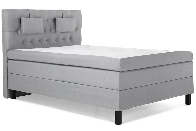 Lucky Komplett Sängpaket 140x200 Latex Diamant Sänggavel - Nackkudde Liten Mellangrå - Möbler - Sovrum - Sängar - Kontinentalsängar