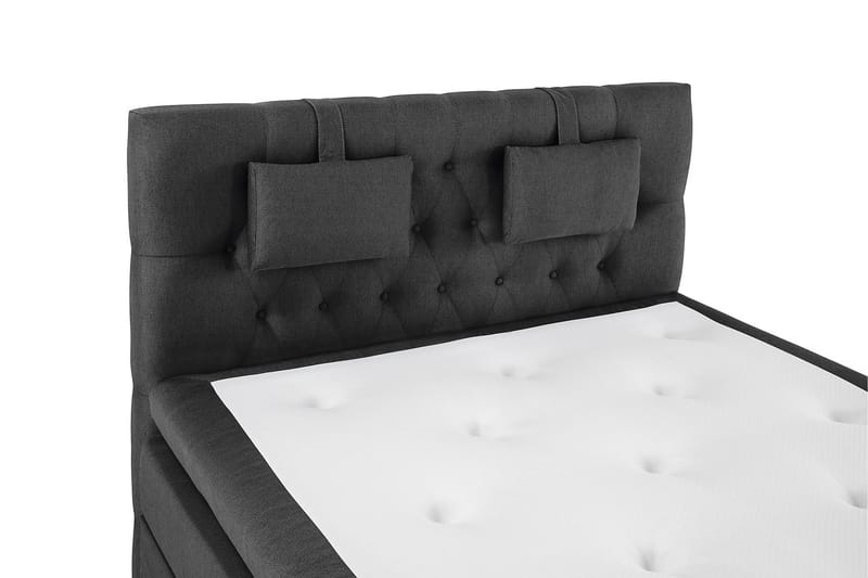 Lucky Komplett Sängpaket 140x200 Latex Diamant Sänggavel - Nackkudde Liten Svart/Grå - Möbler - Sovrum - Sängar - Kontinentalsängar