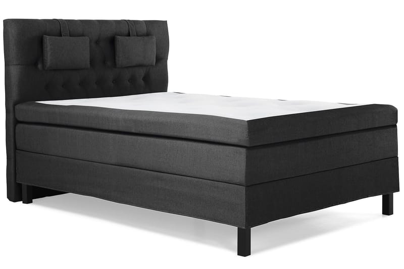 Lucky Komplett Sängpaket 140x200 Latex Diamant Sänggavel - Nackkudde Liten Svart/Grå - Möbler - Sovrum - Sängar - Kontinentalsängar