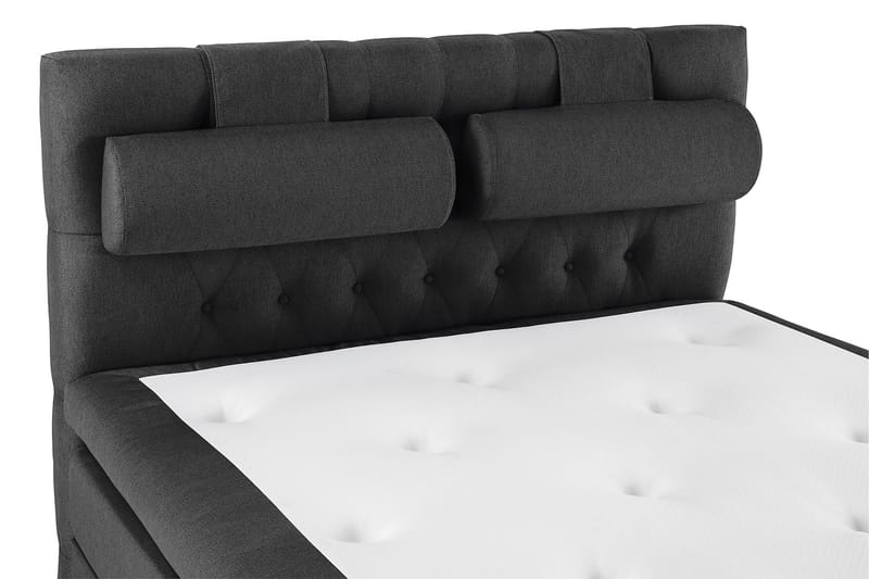 Lucky Komplett Sängpaket 140x200 Latex Diamant Sänggavel - Nackkudde Stor Svart/Grå - Möbler - Sovrum - Sängar - Kontinentalsängar