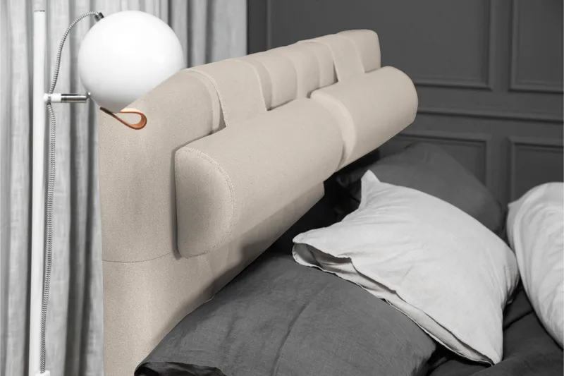 Lucky Komplett Sängpaket 140x200 Skum Diamant Sänggavel - Beige - Möbler - Sovrum - Sängar - Kontinentalsängar