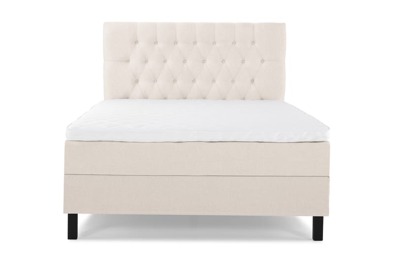 Lucky Komplett Sängpaket 140x200 Skum Diamant Sänggavel, Beige