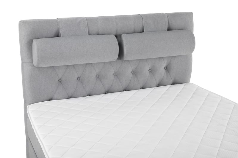 Lucky Komplett Sängpaket 140x200 Skum Diamant Sänggavel - Nackkudde Stor Mellangrå - Möbler - Sovrum - Sängar - Kontinentalsängar