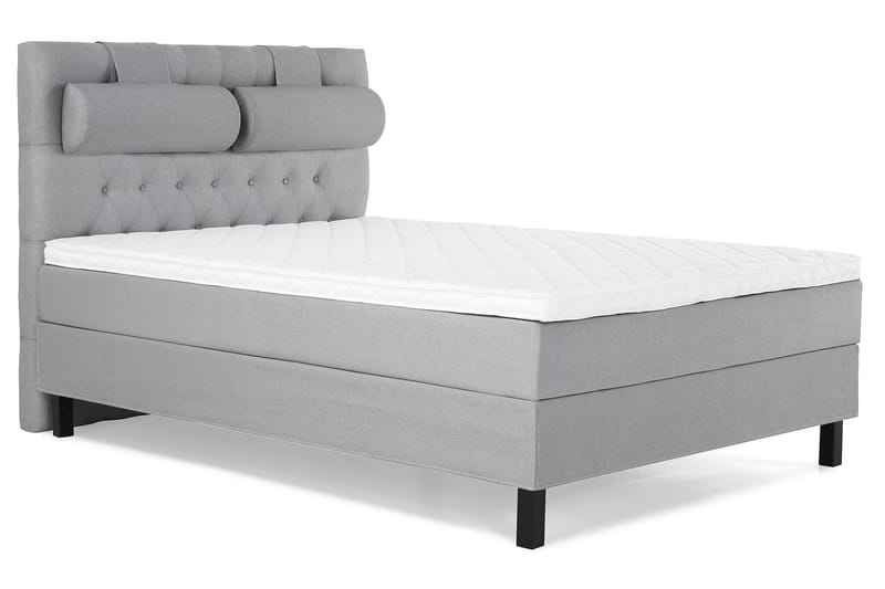 Lucky Komplett Sängpaket 140x200 Skum Diamant Sänggavel - Nackkudde Stor Mellangrå - Möbler - Sovrum - Sängar - Kontinentalsängar