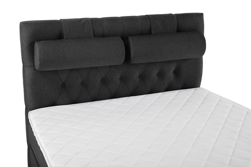 Lucky Komplett Sängpaket 140x200 Skum Diamant Sänggavel - Nackkudde Stor Svart/Grå - Möbler - Sovrum - Sängar - Kontinentalsängar
