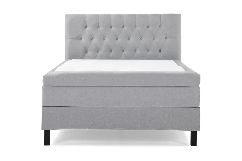 Lucky Komplett Sängpaket 140x200 Polyeter Diamant Sänggavel - Grå - Möbler - Sovrum - Sängar - Kontinentalsängar