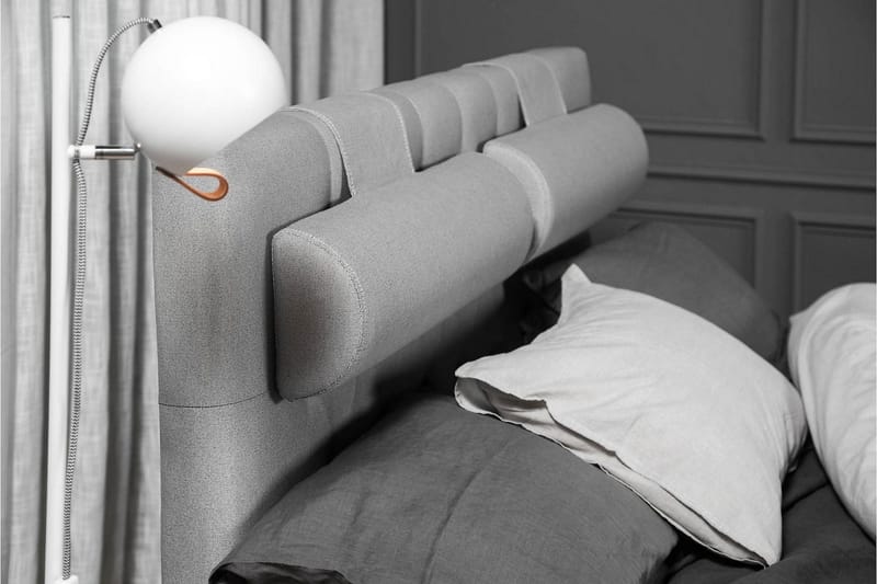 Lucky Komplett Sängpaket 140x200 Polyeter Diamant Sänggavel - Nackkudde Stor Mellangrå - Möbler - Sovrum - Sängar - Kontinentalsängar