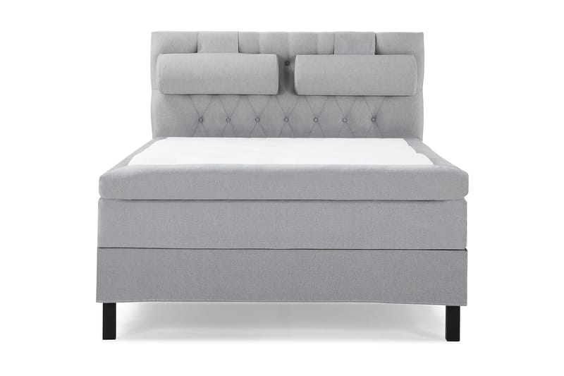 Lucky Komplett Sängpaket 140x200 Polyeter Diamant Sänggavel - Nackkudde Stor Mellangrå - Möbler - Sovrum - Sängar - Kontinentalsängar