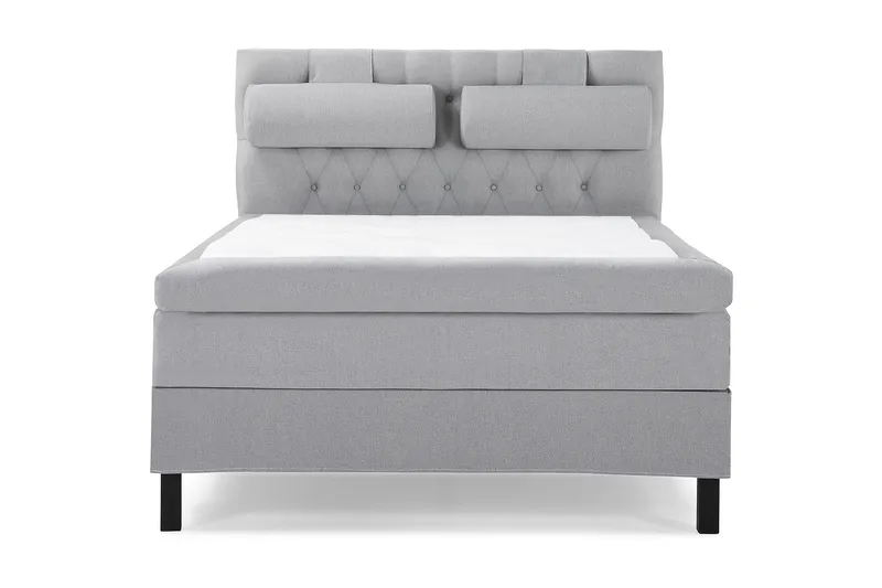 Lucky Komplett Sängpaket 140x200 Polyeter Diamant Sänggavel - Nackkudde Stor Mellangrå - Möbler - Sovrum - Sängar - Kontinentalsängar