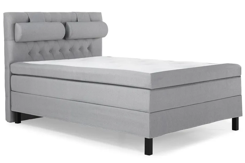 Lucky Komplett Sängpaket 140x200 Polyeter Diamant Sänggavel - Nackkudde Stor Mellangrå - Möbler - Sovrum - Sängar - Kontinentalsängar