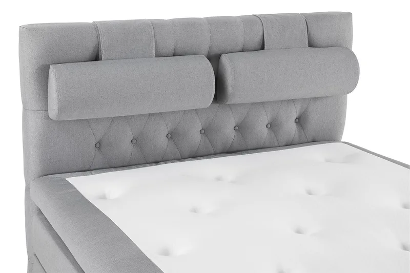 Lucky Komplett Sängpaket 140x200 Polyeter Diamant Sänggavel - Nackkudde Stor Mellangrå - Möbler - Sovrum - Sängar - Kontinentalsängar
