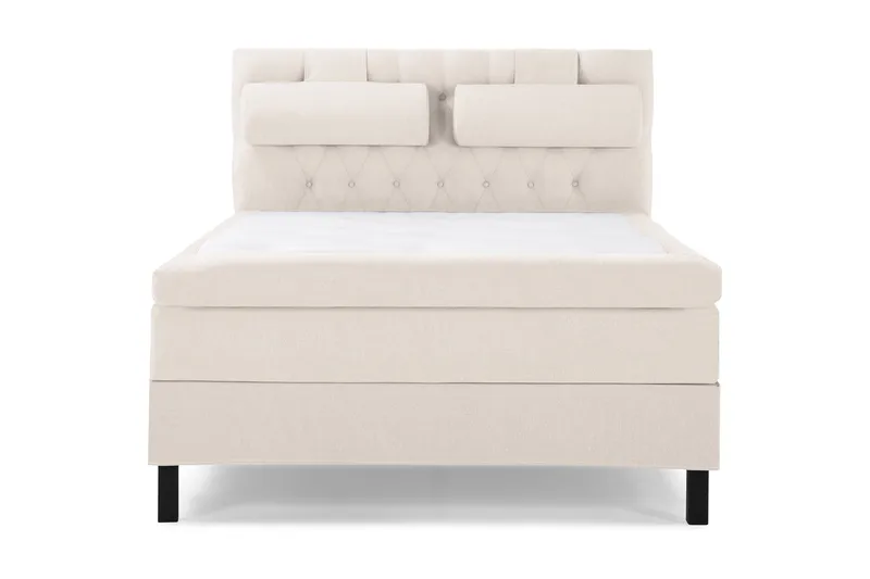 Lucky Komplett Sängpaket 140x200 Polyeter Diamant Sänggavel - Nackkudde Stor Beige - Möbler - Sovrum - Sängar - Kontinentalsängar