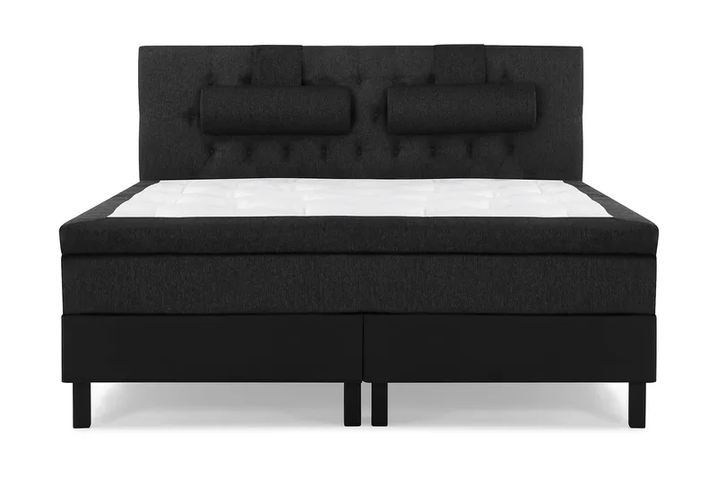 Lucky Komplett Sängpaket 160x200 Latex Diamant - Nackkudde Stor Svart/Grå/PU - Möbler - Sovrum - Sängar - Kontinentalsängar